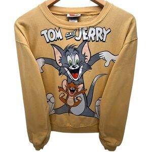 EUC Tom and Jerry Tan Sweatshirt Cotton Women's Extra Small